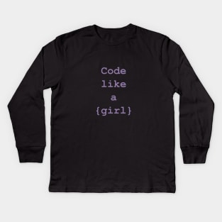 Developer girl Code like a girl Kids Long Sleeve T-Shirt